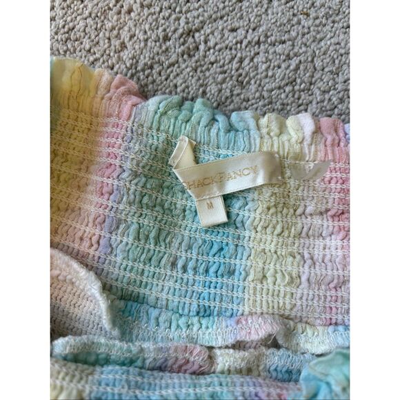 NWOT LoveShackFancy Camilla Skirt Pastel Rainbow Gold, Med $225 C43 - Picture 5 of 7
